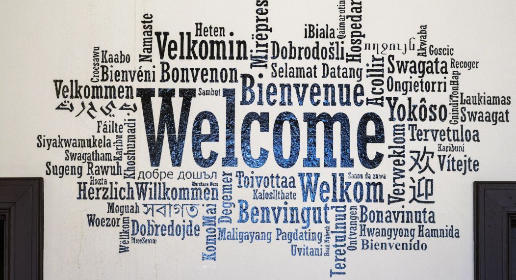 welcome sign in multiple languages
